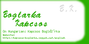 boglarka kapcsos business card
